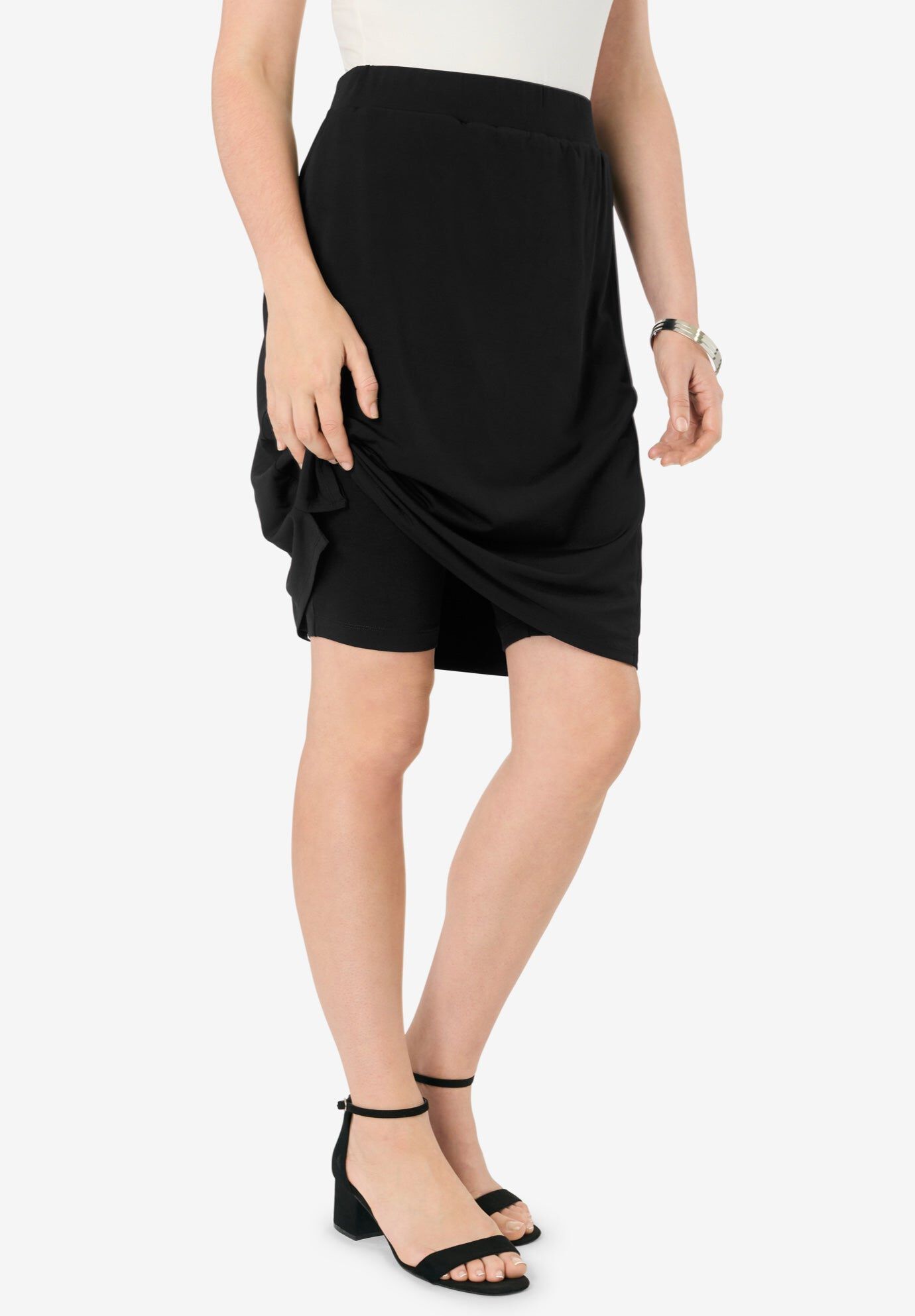 Ultrasmooth&reg; Fabric A-Line Skort, BLACK, hi-res image number 0