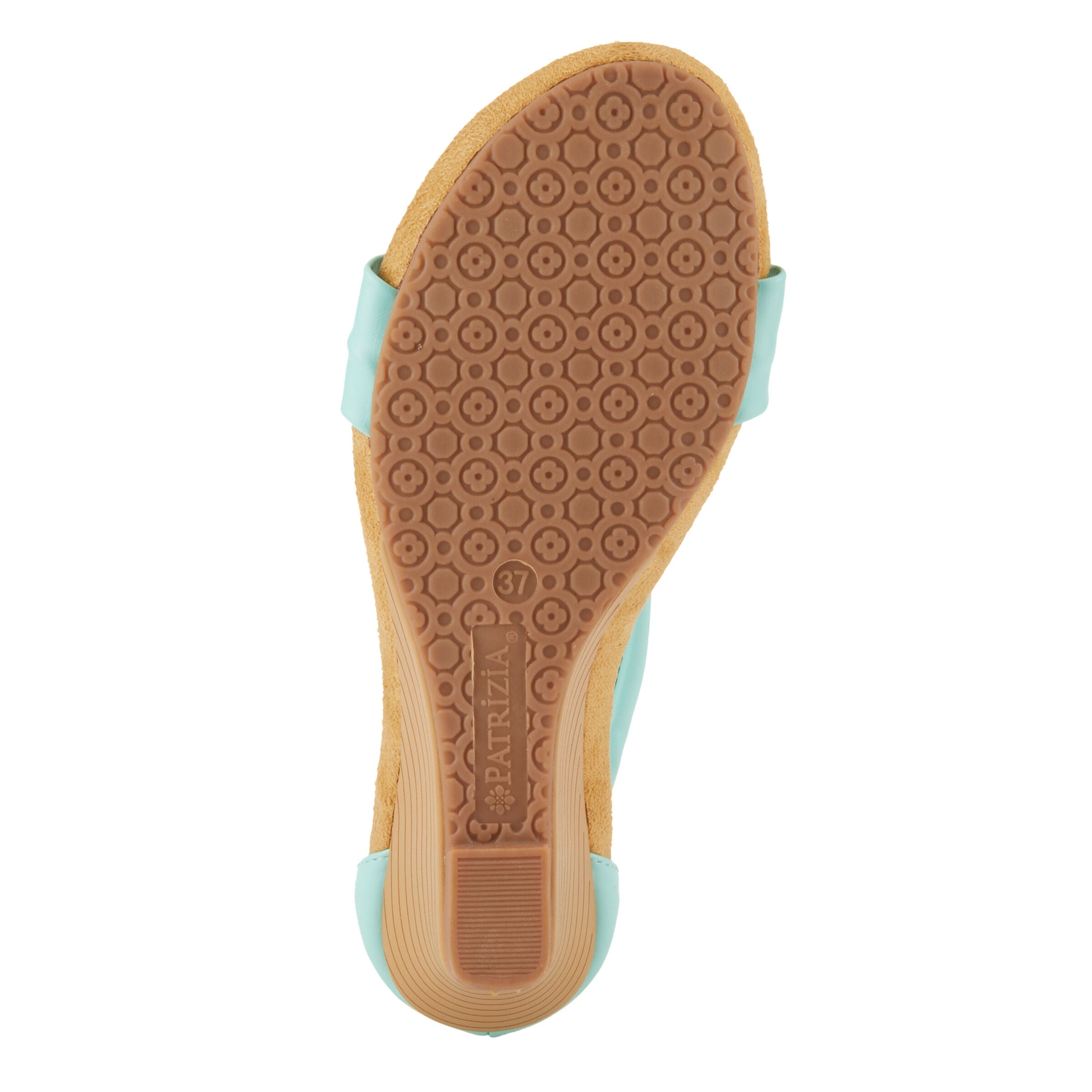 Harlequin Closed Back T-Strap Wedge Sandal, AQUA, alternate image number 6