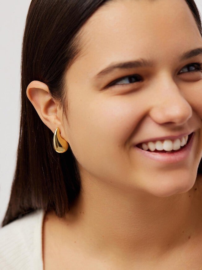 Kiara Gold Statement Earrings, GOLD, alternate image number 3