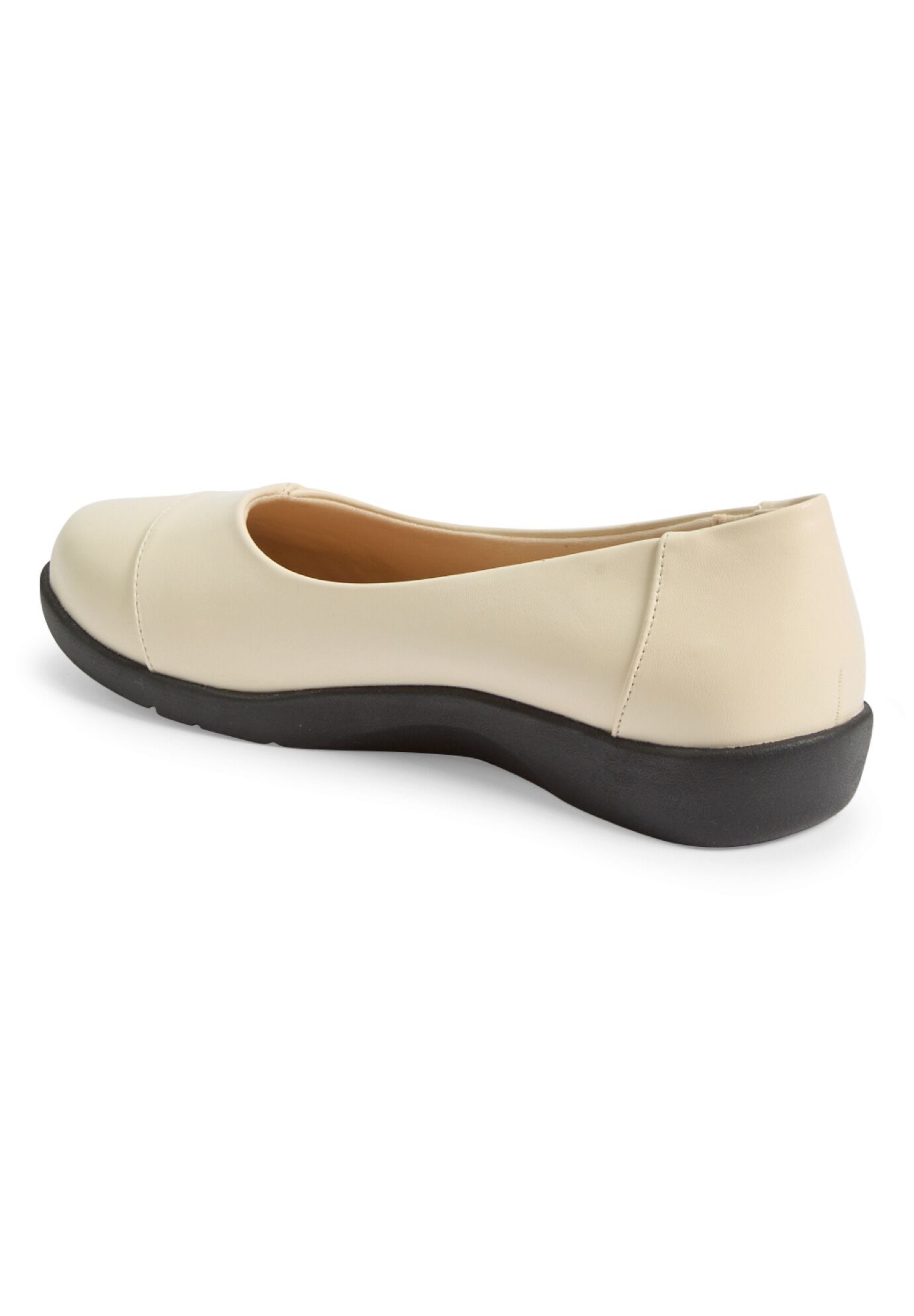 The Gab Faux Leather Slip On Flat, BONE, on-hover image number 1