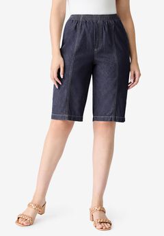 Plus Size Pull On Jean Shorts