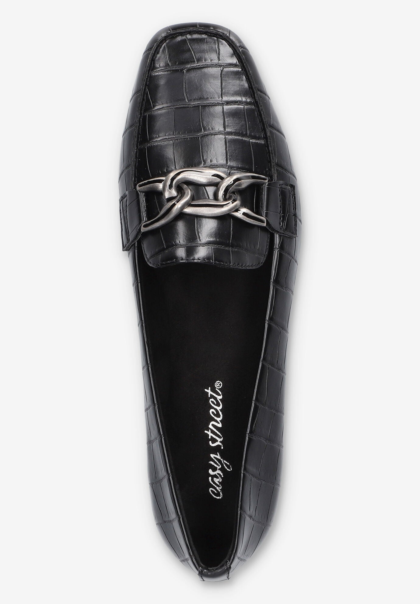 Femi Square Toe Flat, BLACK CROCO, alternate image number 6