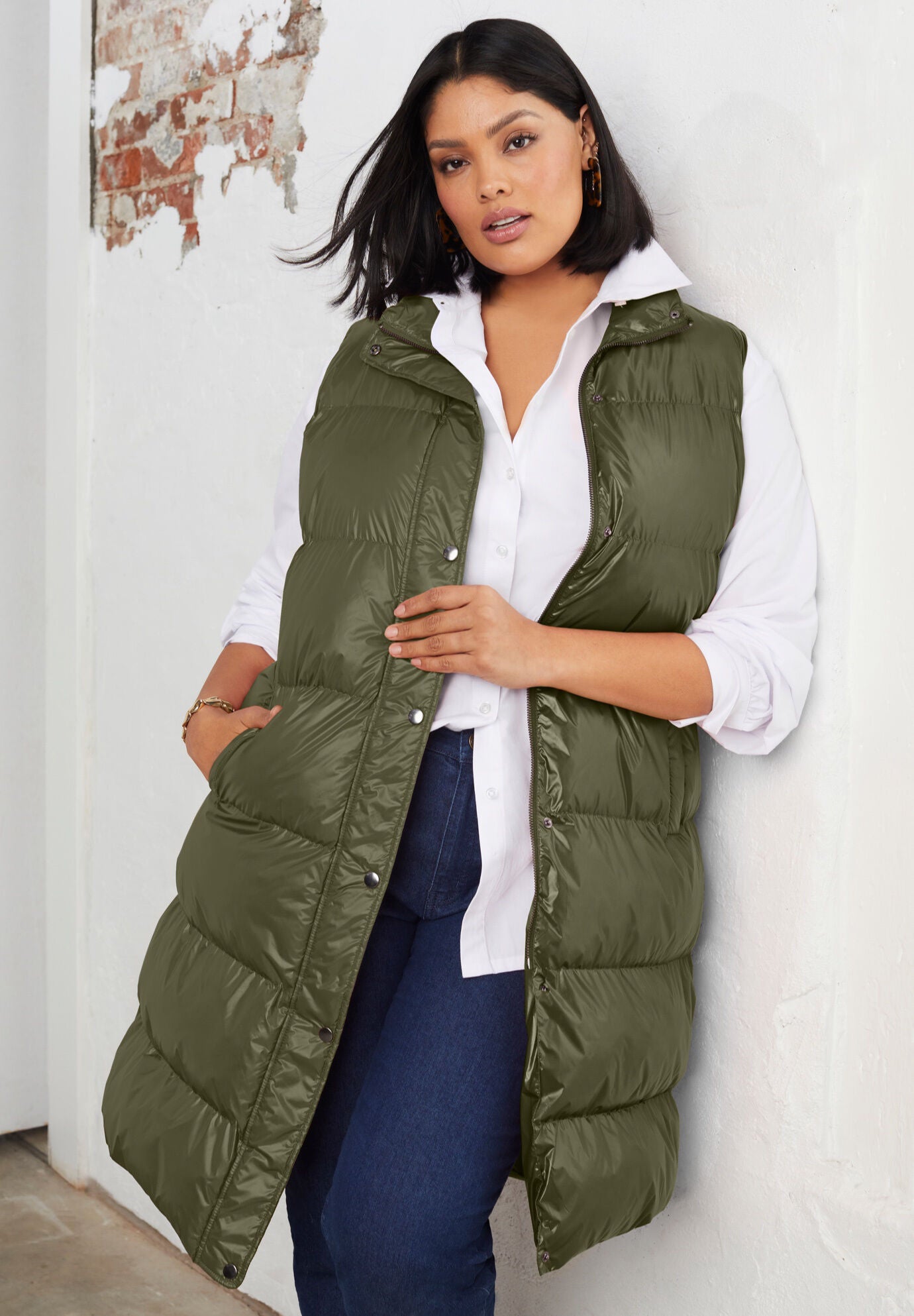 Plus size quilted vests online