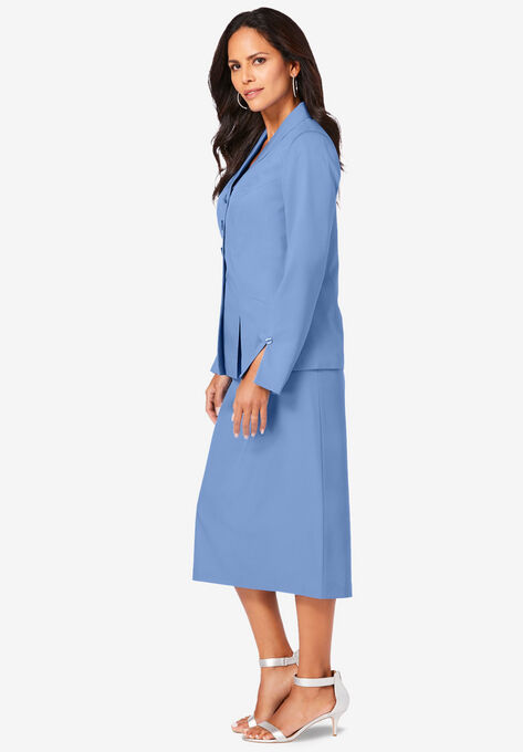 Two-Piece Skirt Suit with Shawl-Collar Jacket, , alternate image number null