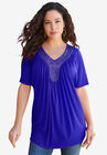 Rhinestone-Embellished Ultra Femme Top, ULTRA BLUE RHINESTONE NECKLACE, hi-res image number null