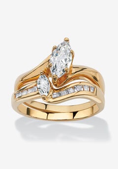 Gold-Plated Bridal Ring Set