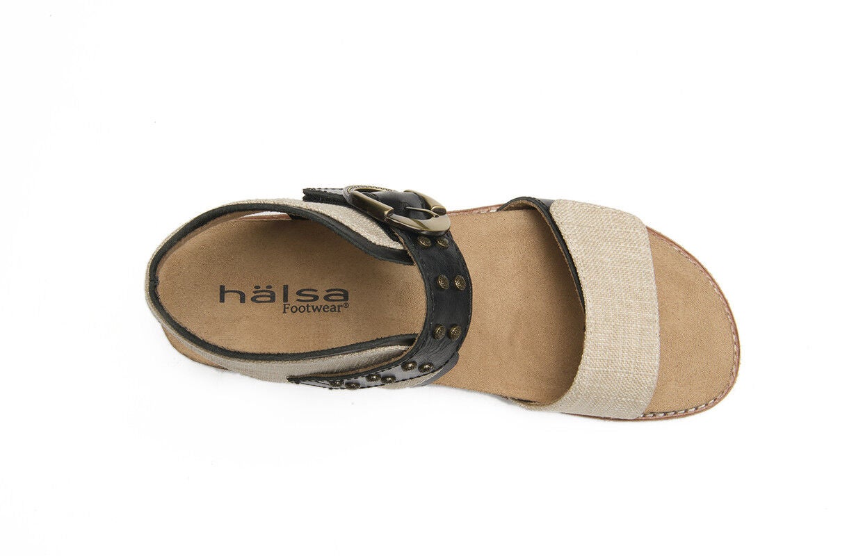 Bari Cork Bottom Sandal, BLACK, alternate image number 3