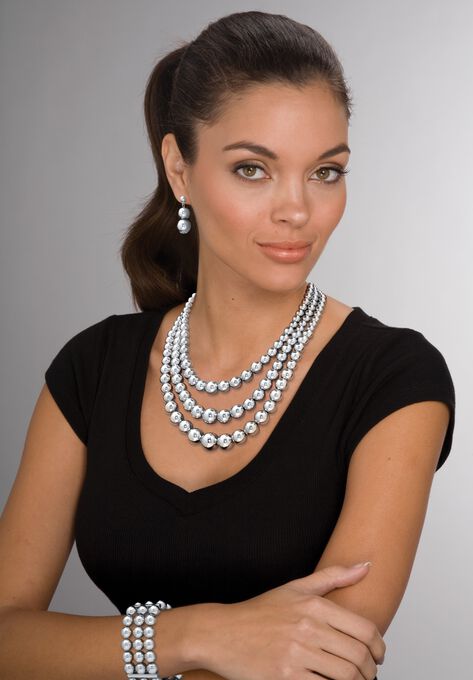Silver Tone Necklace Set, , alternate image number null