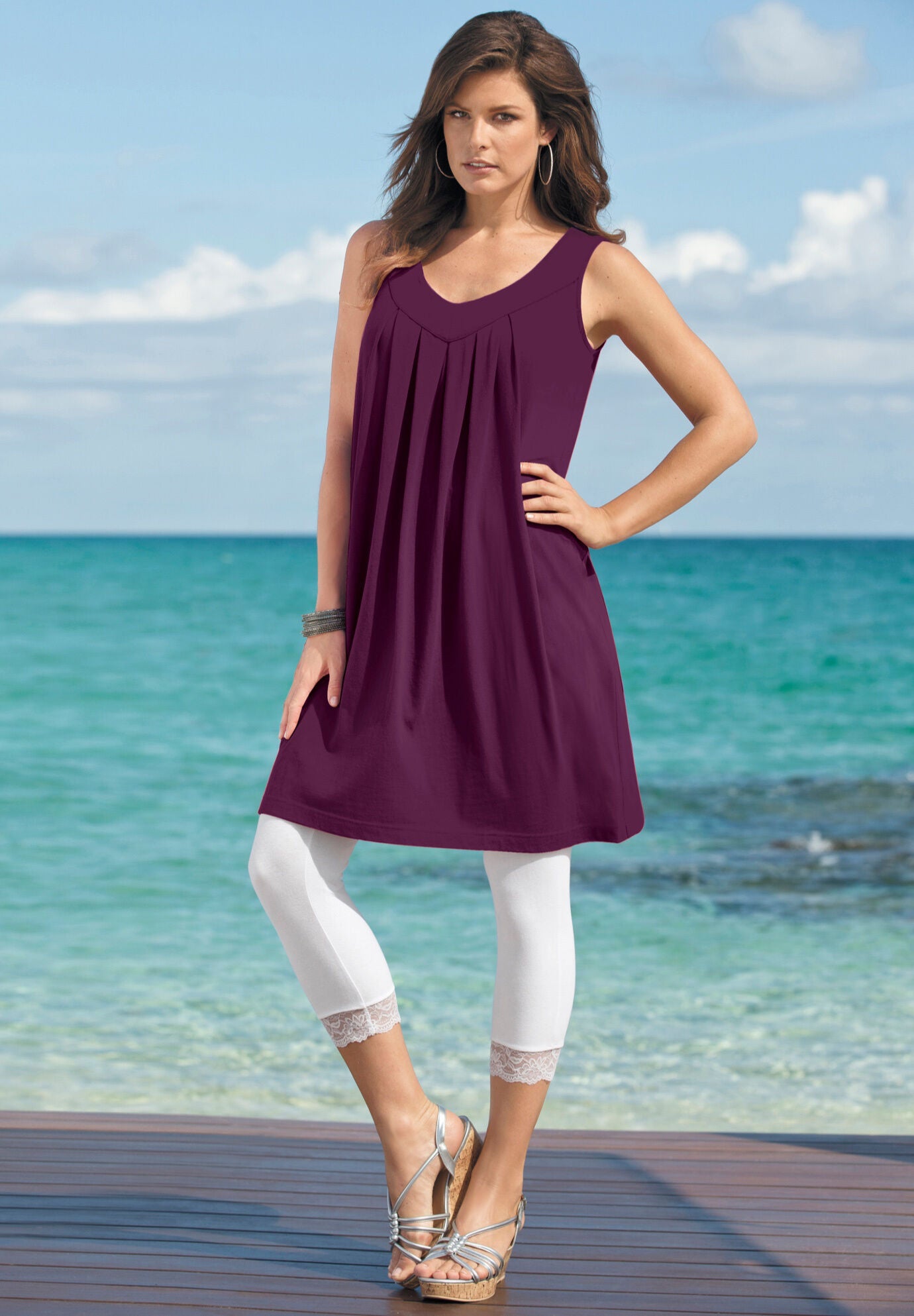Lace-Trim Essential Stretch Capri 