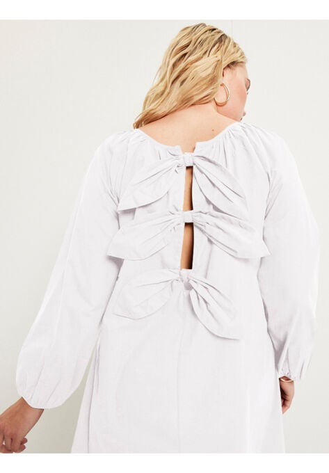Bow-Back Puff Sleeve Top, , alternate image number null
