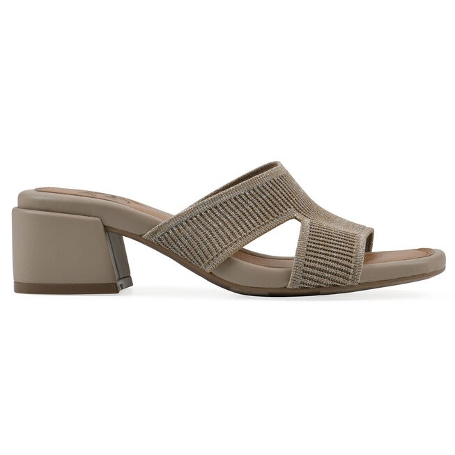 Milled Heeled Sandal, GOLD FABRIC, alternate image number 2
