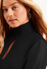 Sheer-Sleeve Mockneck Top, , alternate image number null