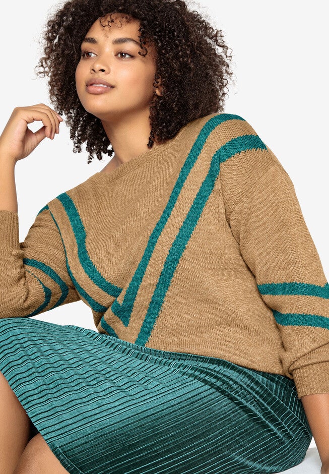 Chevron Stripe Pullover Castaluna , , alternate image number null