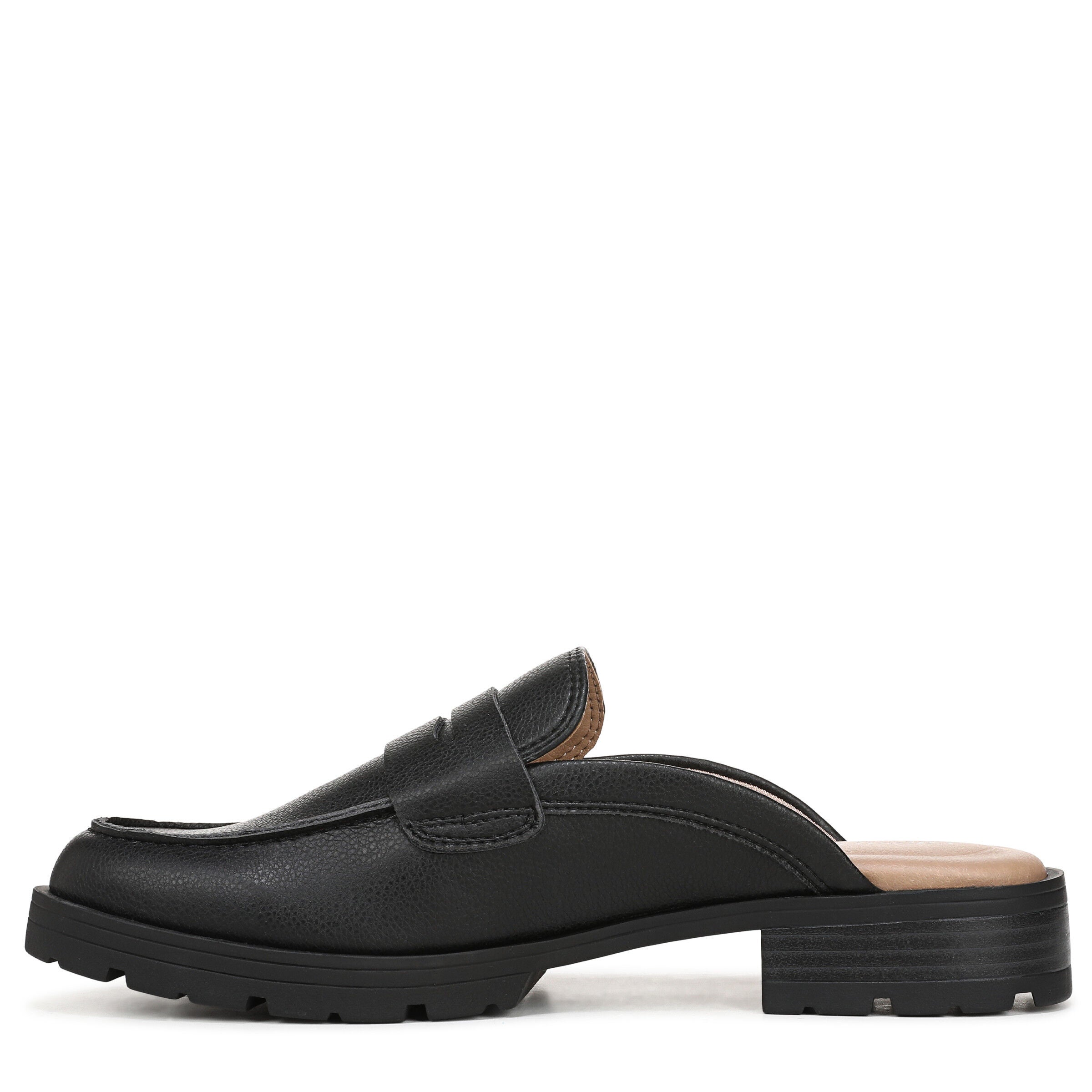 London Slip-On Mule Loafer, BLACK FAUX LEATHER, alternate image number 5