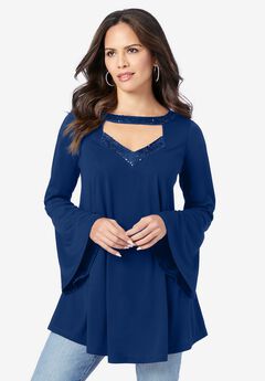 Sequin Cutout Tunic