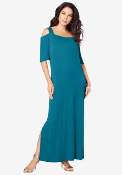 Ultrasmooth® Fabric Cold-Shoulder Maxi Dress