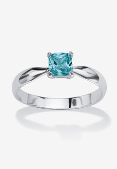 Birthstone .925 Silver Solitaire Ring