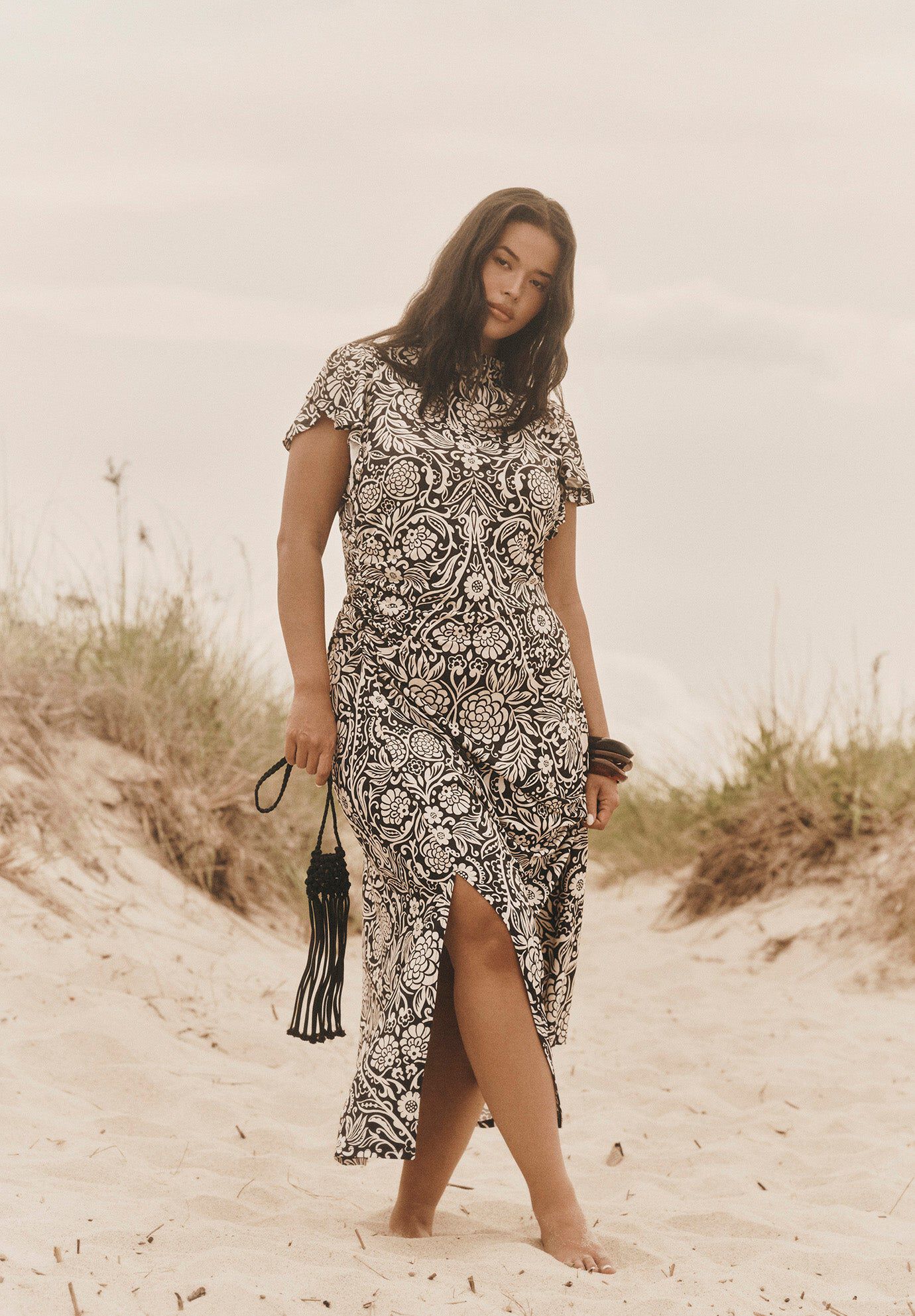 Lace Kimono Dress with Fringe | Roaman's