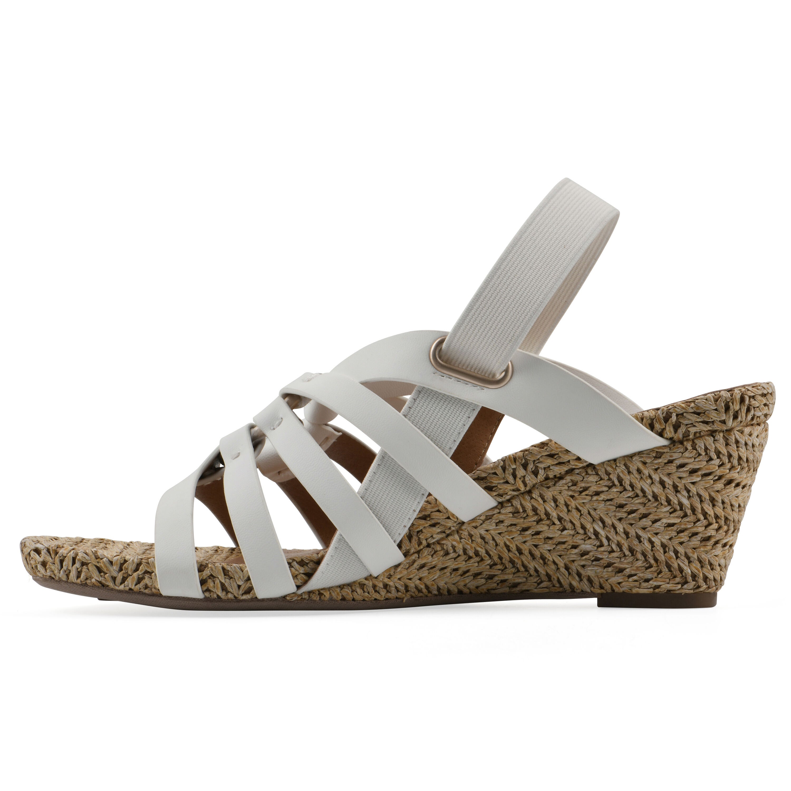 Ataps Wedge Sandal, WHITE SMOOTH, alternate image number 3