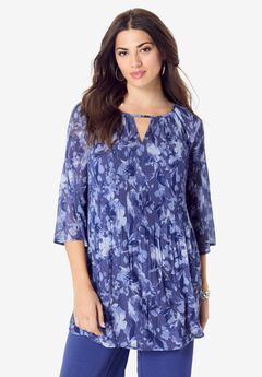 Pleated Keyhole Tunic