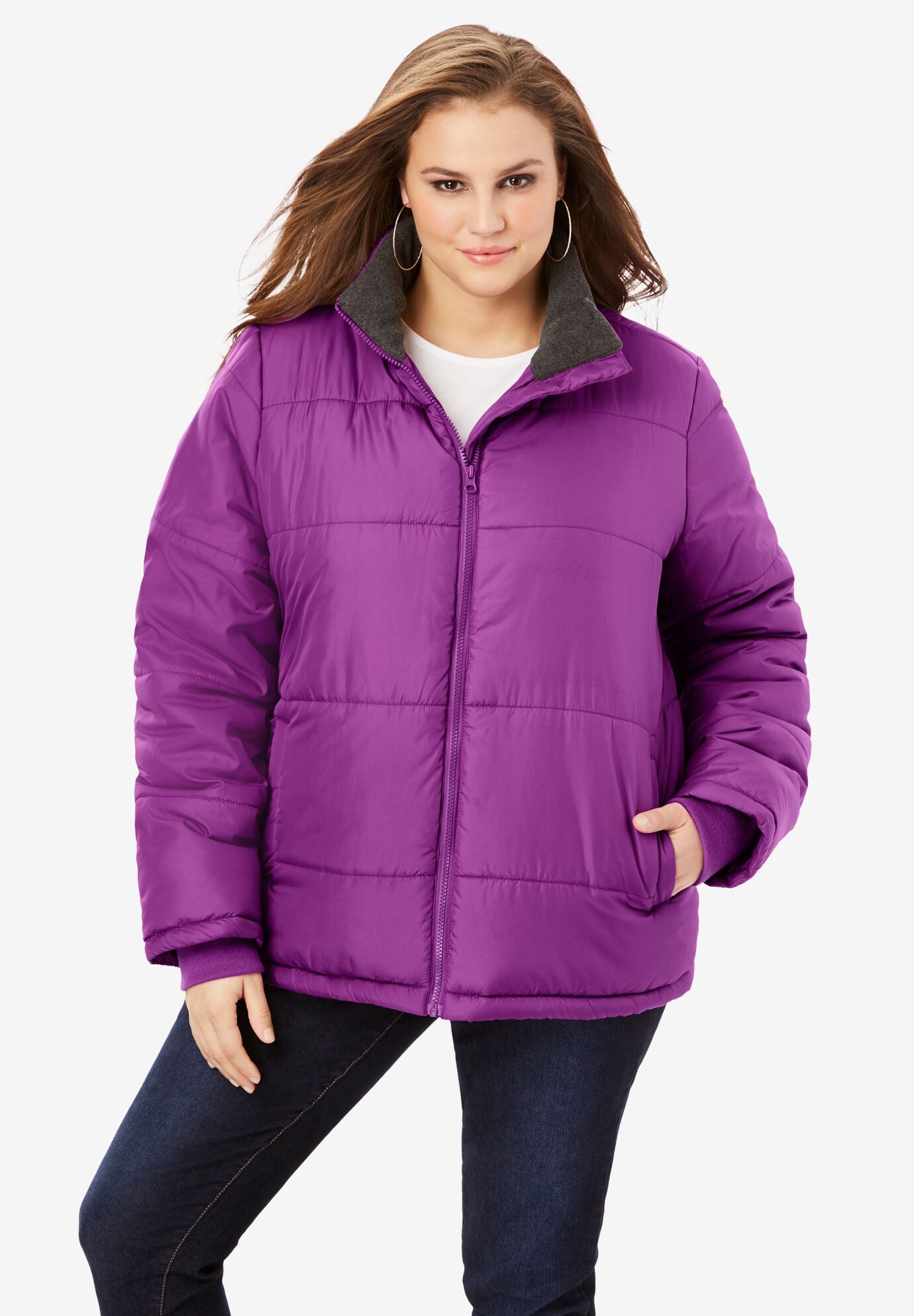 plus size short puffer jacket