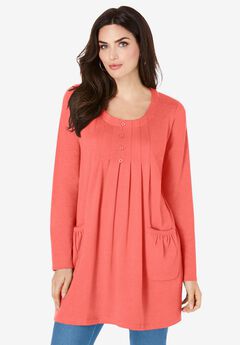 Long Sleeve Two Pocket Soft Knit Tunic