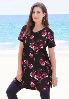 Plus Size Cotton Short Sleeve V-Neck Ultimate Tunic