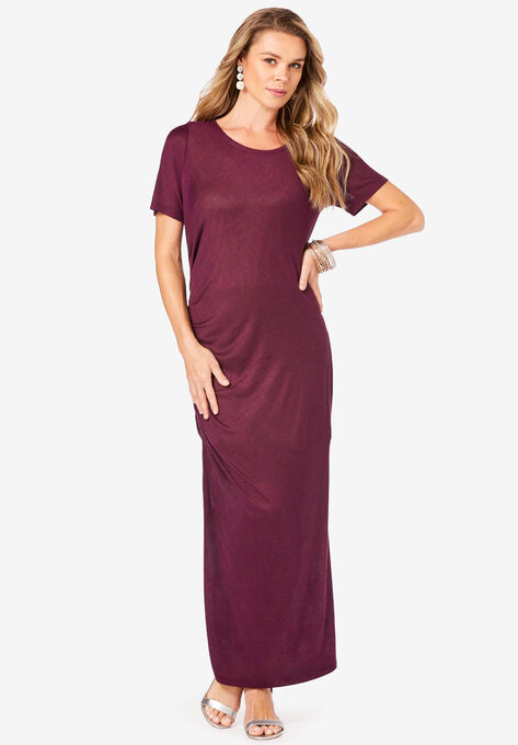 Supersoft Ruched Maxi Dress, DARK BERRY, hi-res image number null