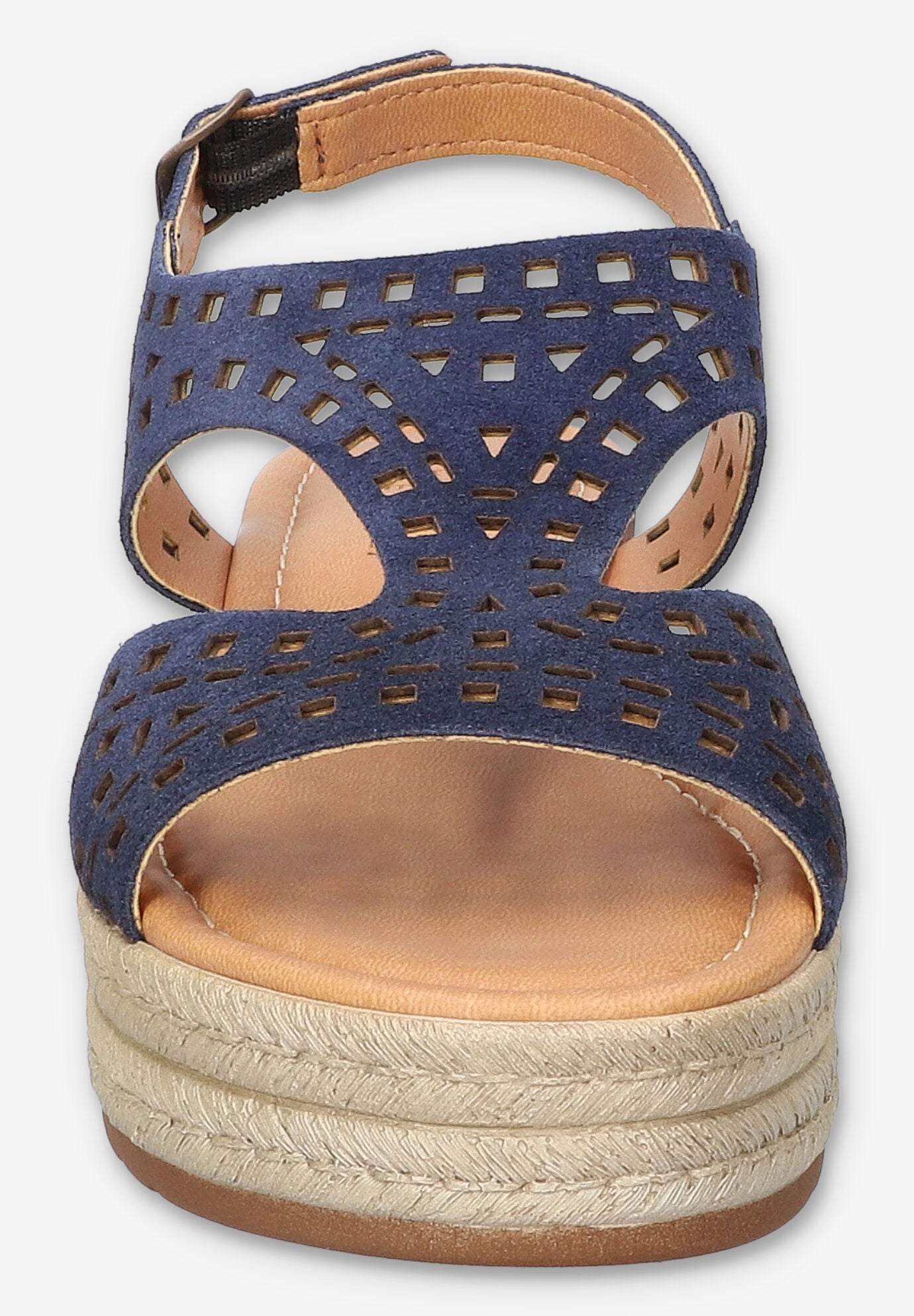 Ann-Italy Wedge Sandal, NAVY SUEDE LEATHER, on-hover image number 1