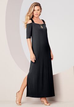 Plus Size Cold Shoulder Maxi Dress