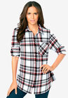 Flannel Tunic, IVORY VIVID RED PLAID, hi-res image number null