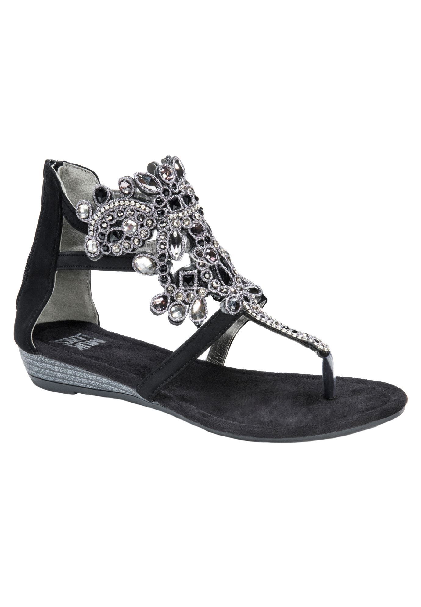 Athena Sandals by Muk Luks&reg;, BLACK, hi-res image number 0