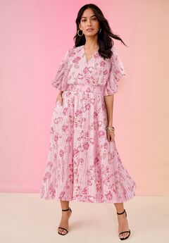 Extended Plus Size Striped Lurex Maxi Dress