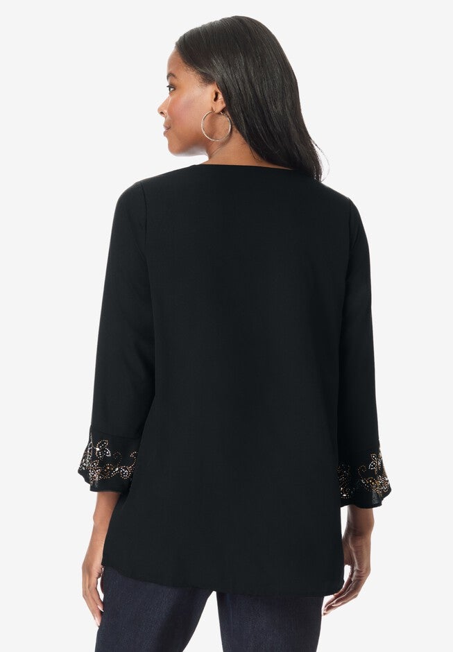 Sequin Floral Shirt, , on-hover image number 1