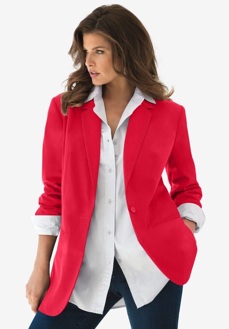 Boyfriend Blazer, VIBRANT RED, hi-res image number null