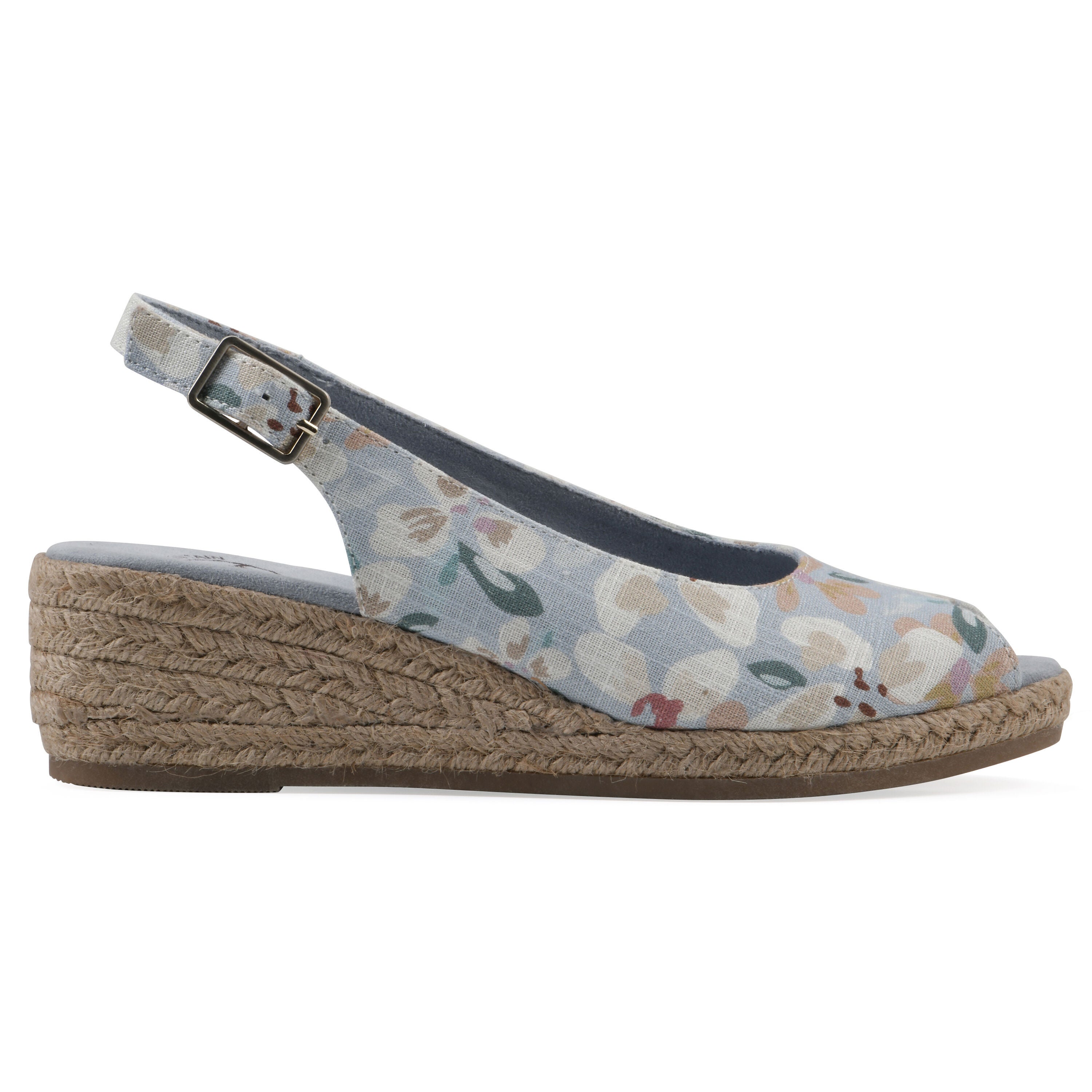 Maize Espadrille Wedge Sandal, LIGHT BLUE FLORAL, alternate image number 2