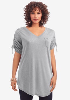 Ruched Sleeve Ultra Femme Tunic