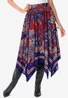 Handkerchief Hem Skirt, AMERICAN FLORAL SCARF, hi-res image number null