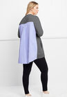 Poplin-Back Pullover Sweater, DARK CHARCOAL, hi-res image number null