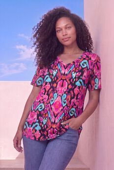 Plus Size Cotton Ultimate V-Neck Tee