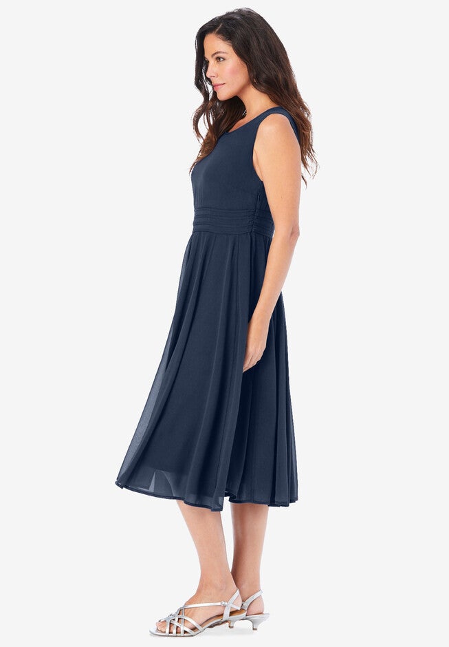 Georgette Fit-And-Flare Dress, , alternate image number null