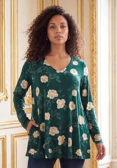 Ultra Drape V Neck Swing Tunic