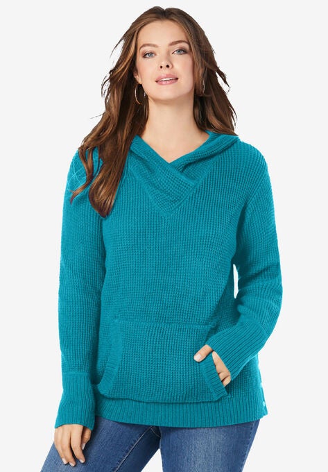 Thermal Hoodie Sweater, DEEP TURQUOISE, hi-res image number null