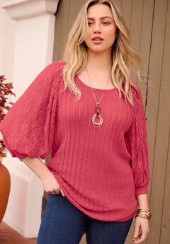 Lace Sleeve Sweater