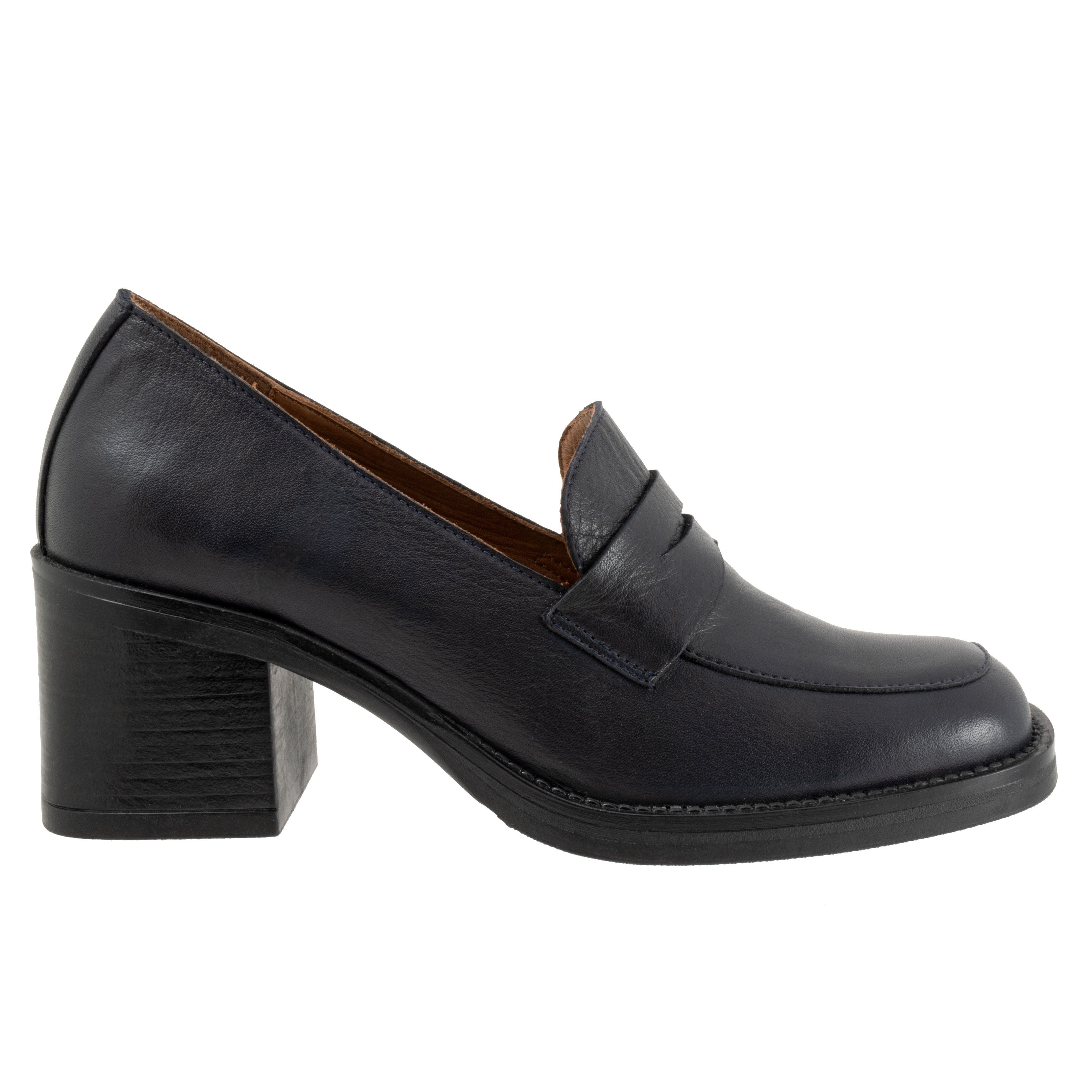 Ruth Leather Loafer, NAVY, alternate image number 4