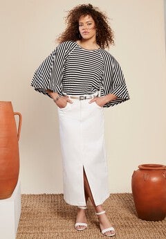 Flared Raglan Sleeve Breton Tee