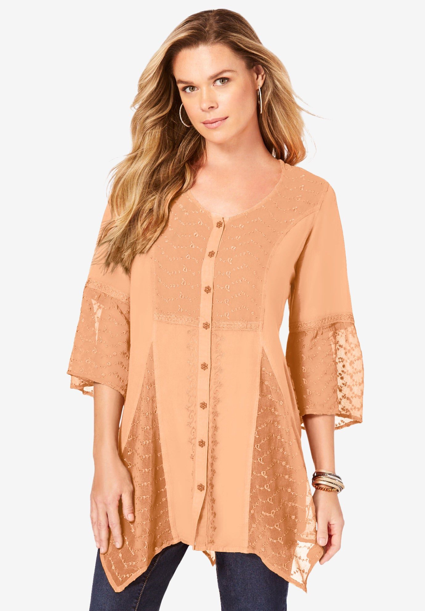 Acid Wash Big Shirt, PEACH FUZZ, hi-res image number 0