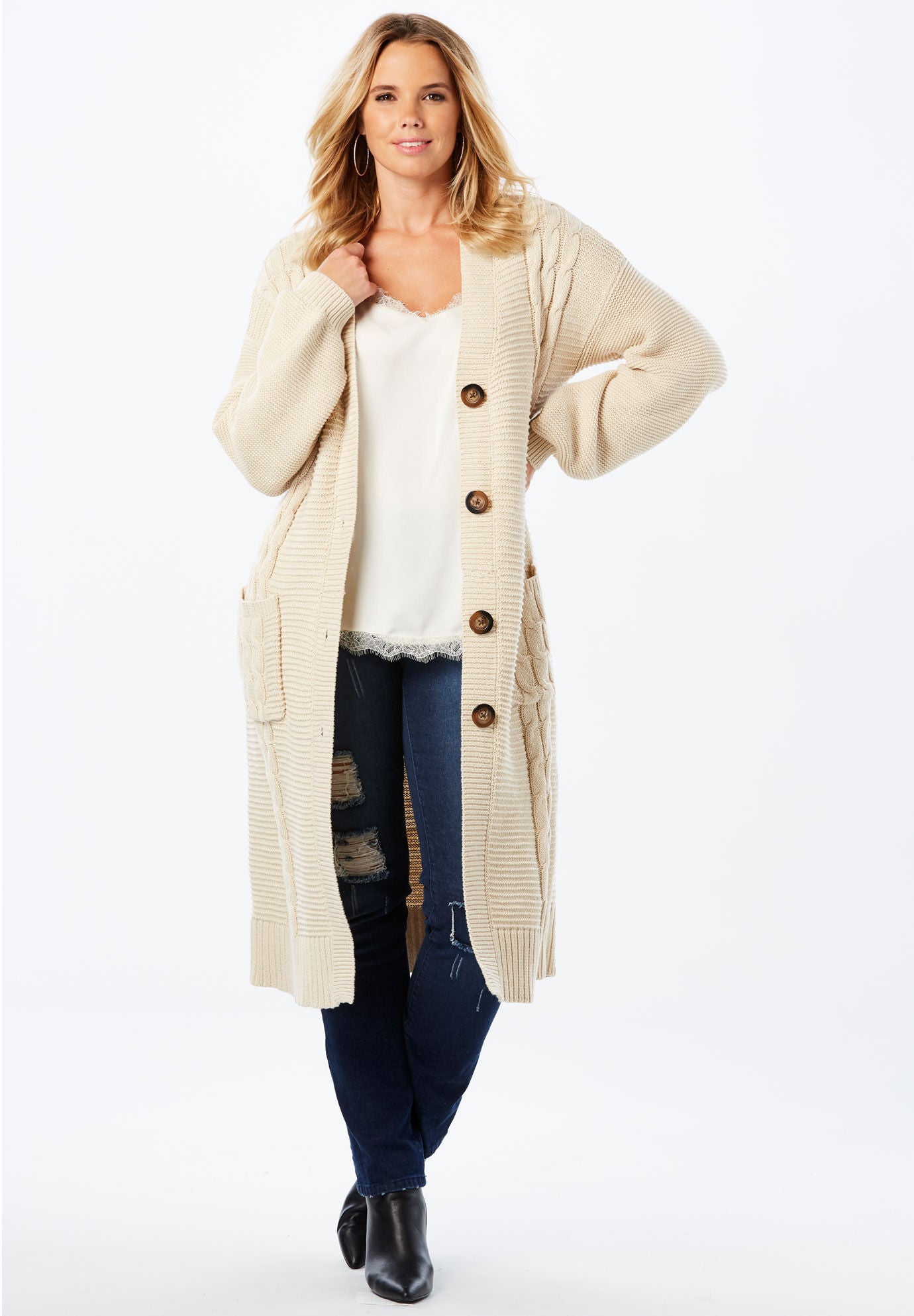 roamans long cardigan