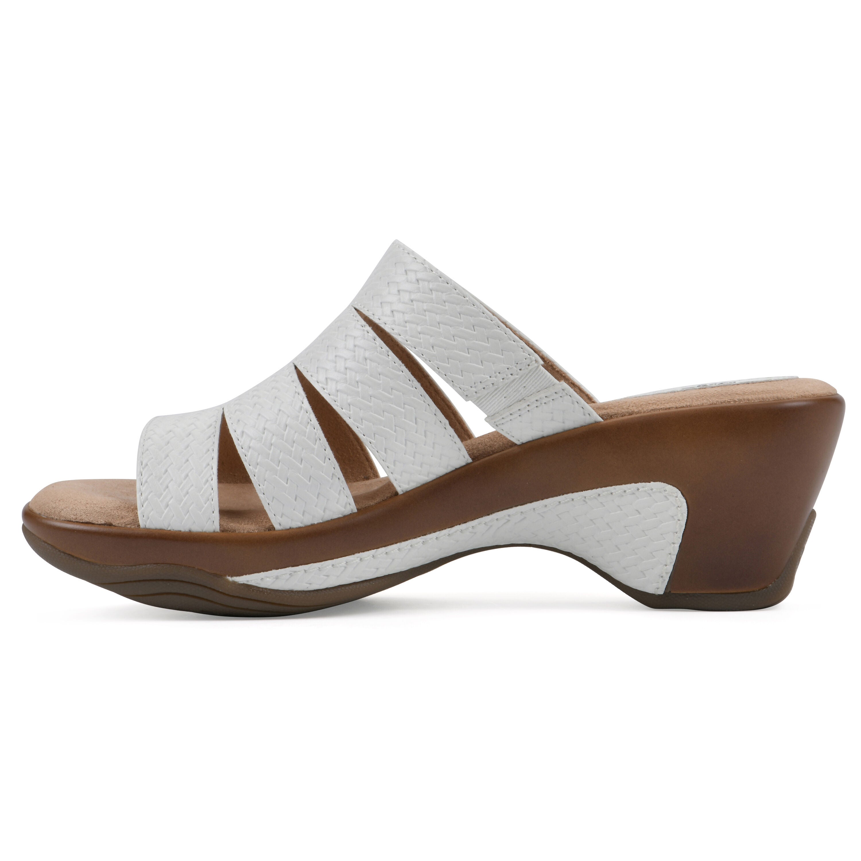 Valora Slip-On Clog Sandal, WHITE WOVEN, alternate image number 3