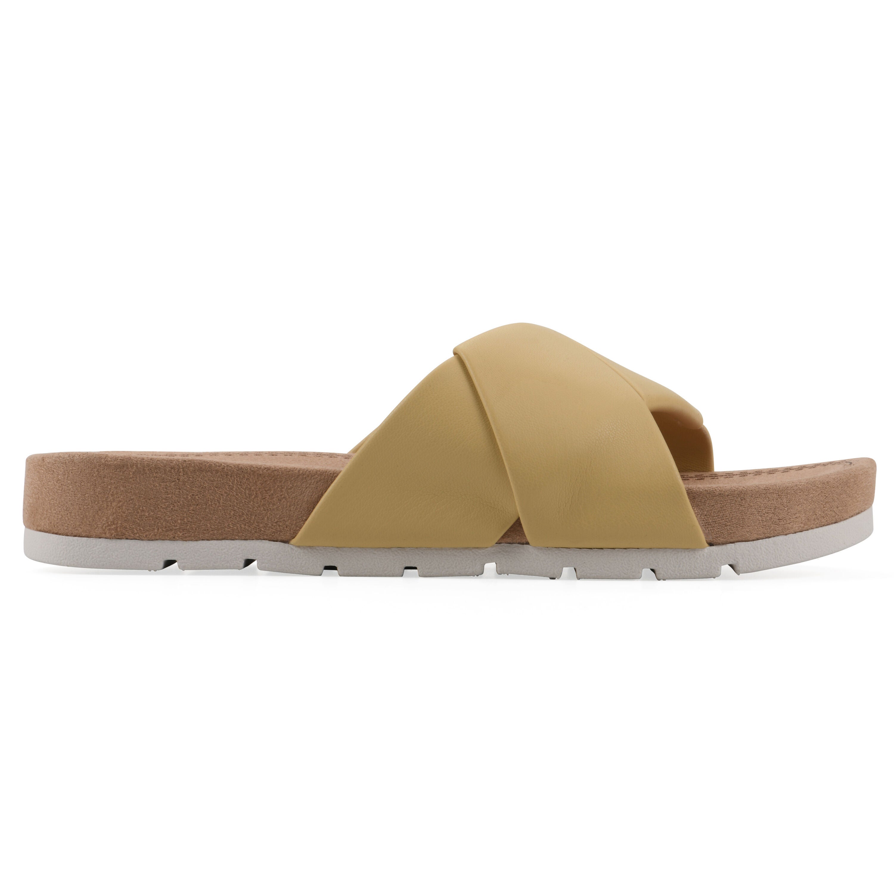 Tincie Slide Sandal, YELLOW SMOOTH, alternate image number 2